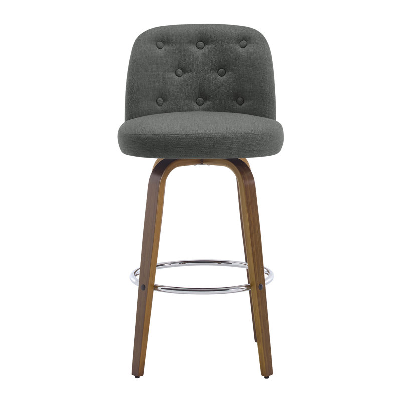 Tabouret de bar et de comptoir pivotant rembourré, Gris foncé, 3, Tabouret de bar (siège d'une hauteur de 29 po)