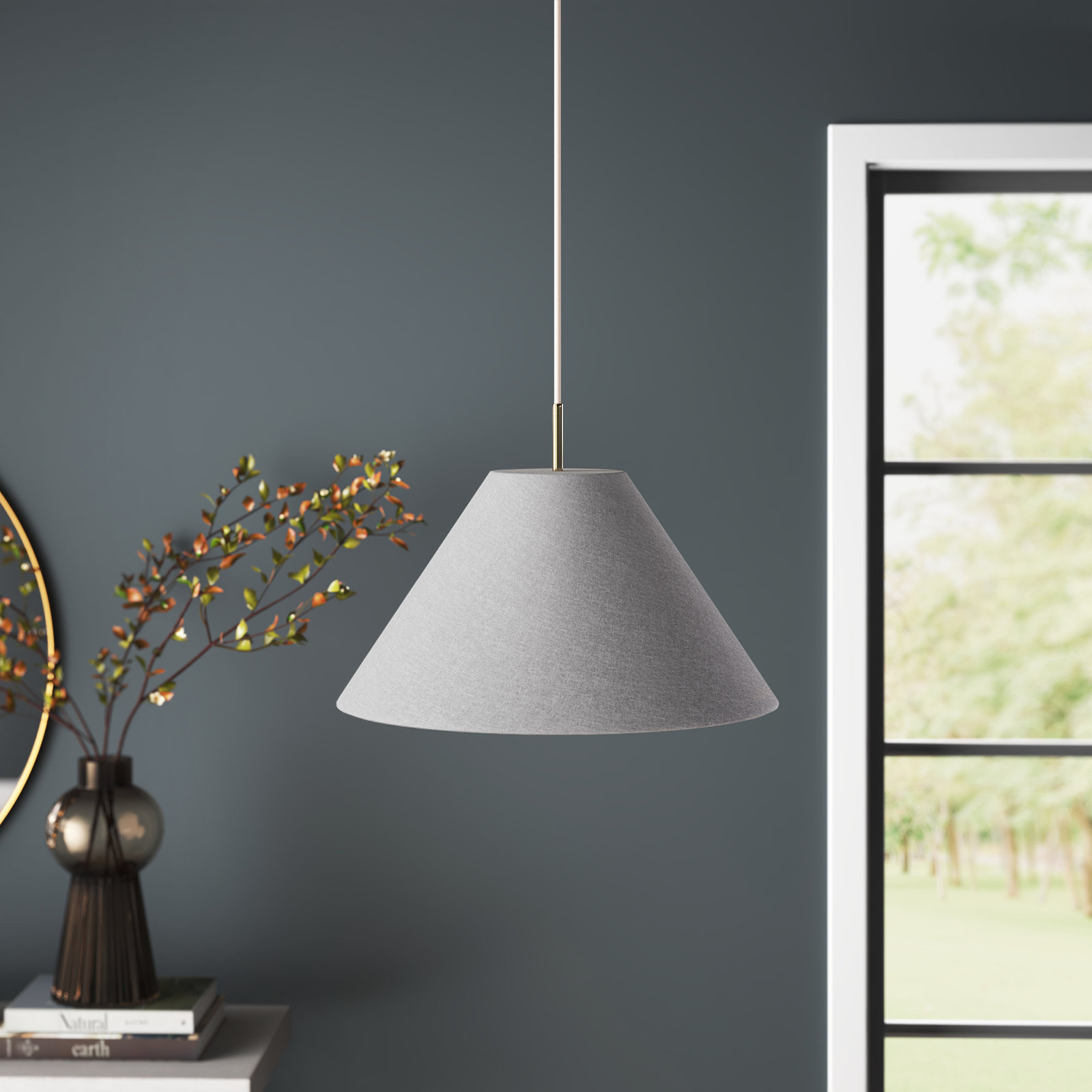 Finley Single Light Pendant, Gray