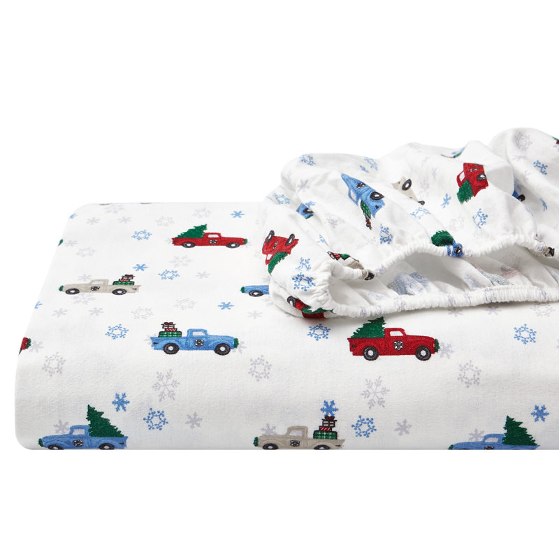 Edgewood Gray Plaid Cotton Flannel Queen Sheet Set