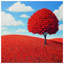 Couvre-lit matelassé Red Tree On Hill toutes tailles-126130249