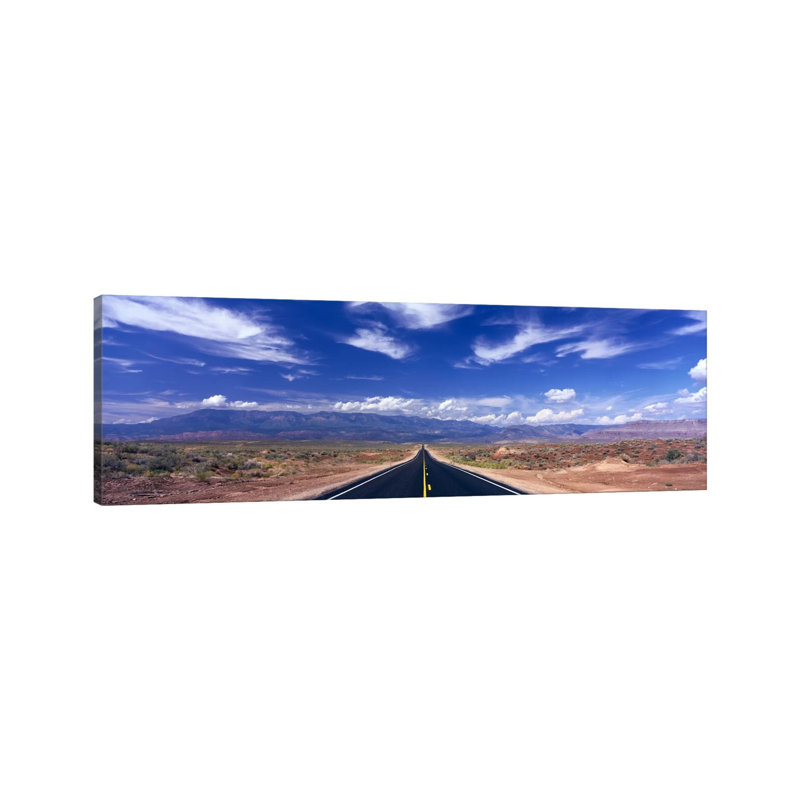 Cloudy Southwestern Landscape, Zion National Park, Utah, USA by Panoramic Images - Wrapped Canvas Panoramic Print