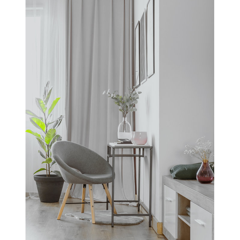 Rideau simple en coton Agnew, l 52 po x L 96 po, Blanc