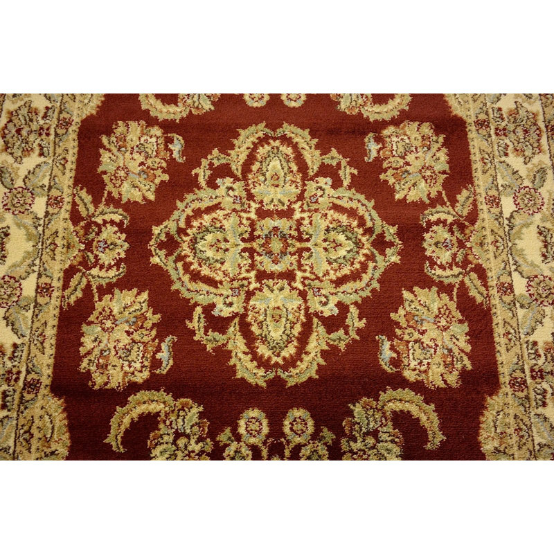Tapis décoratif rouge/crème à motif oriental Wicklund, Carré 4 pi