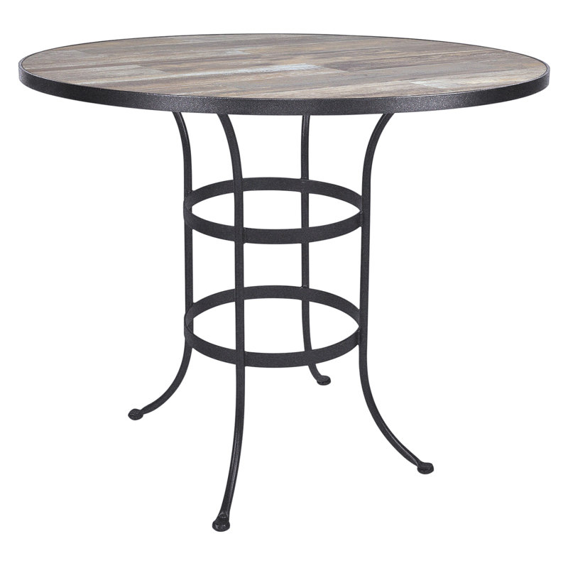 Outdoor Round Bar Table, Graphite, 42" W x 42" L x 42.5" H, Venice Beach