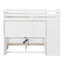 Lit simple superposé au dessus d'un lit double avec escalier de rangement, garde-robe, USB et lit léger, blanc-2095104417