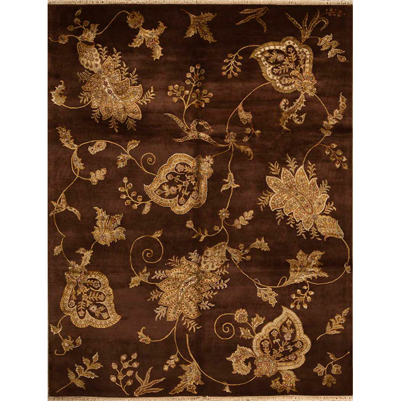 Tapis brun de haute qualité noué à la main