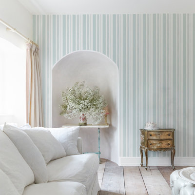 by Rachel Ashwell Watercolour Stripe 10m x 52cm Wallpaper Roll