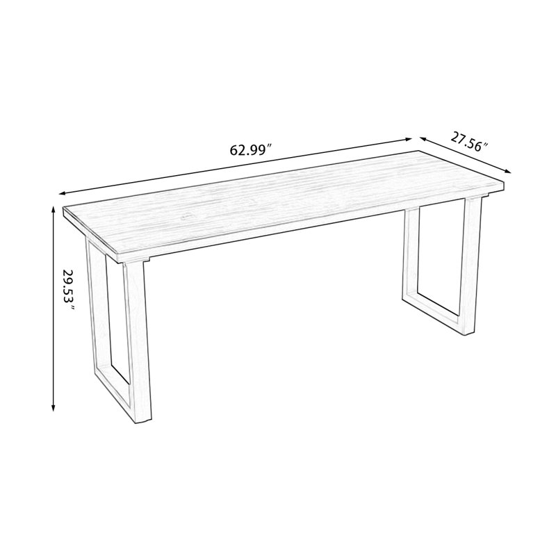 Walnut Rectangular Solid Wood desks, 29.53" H x 62.99" W x 27.56" D