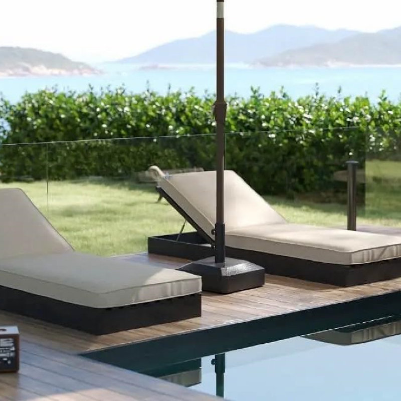 Base de parasol de patio avec roulettes verrouillables, conception résistante au vent, noir