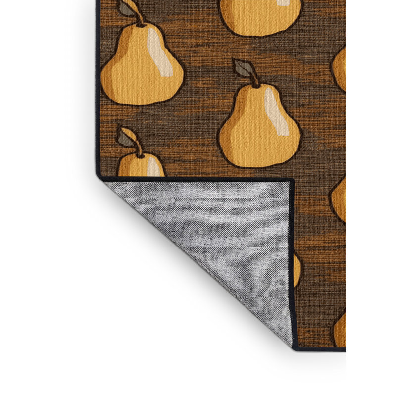 Washable Poached pears Desserts Area Rug, Rectangle 6' x 9'