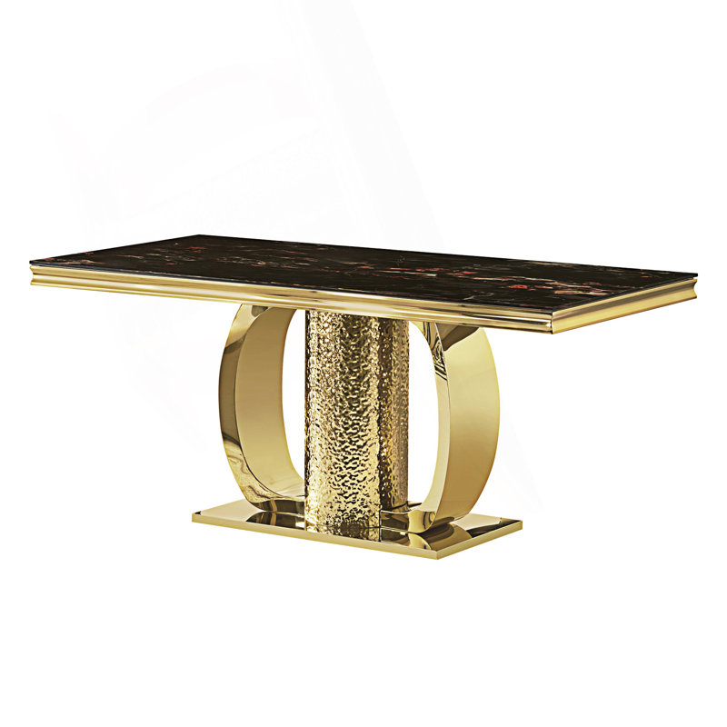 Stylish Dining Table With Tempered Glass Top