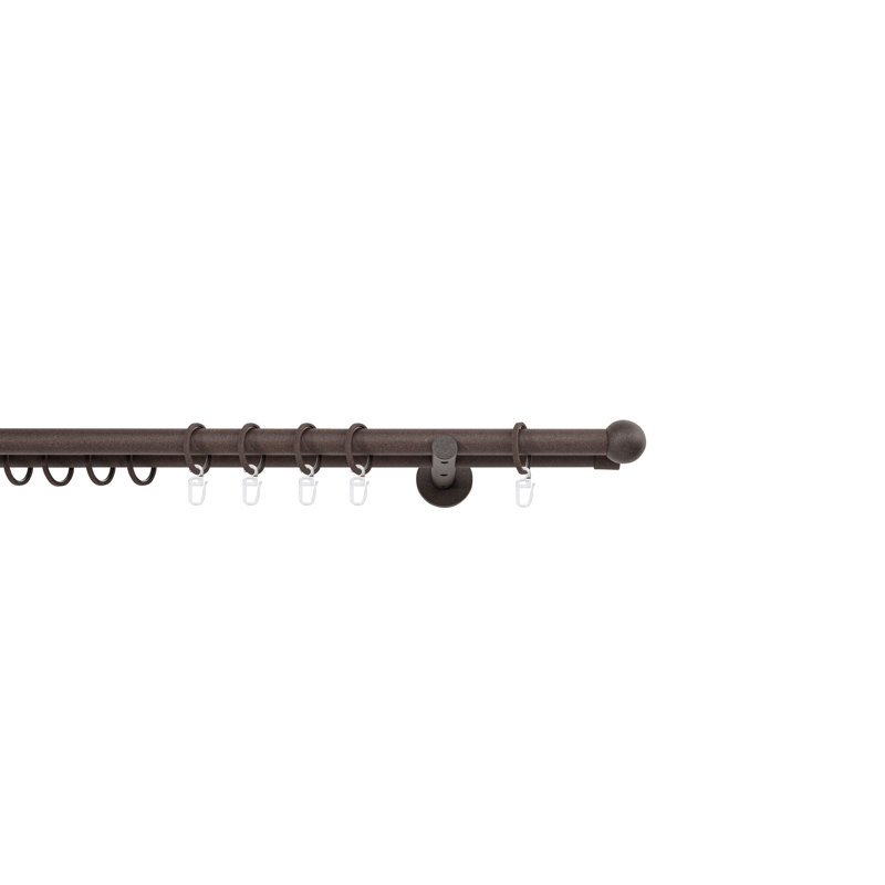 Curtain rod made to measure 20mm ball, 2cm H x 360cm W x 12cm D, Rust
