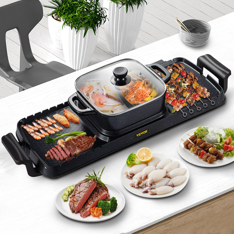 VEVOR 28" 2 in 1 Electric Grill and Hot Pot Combo