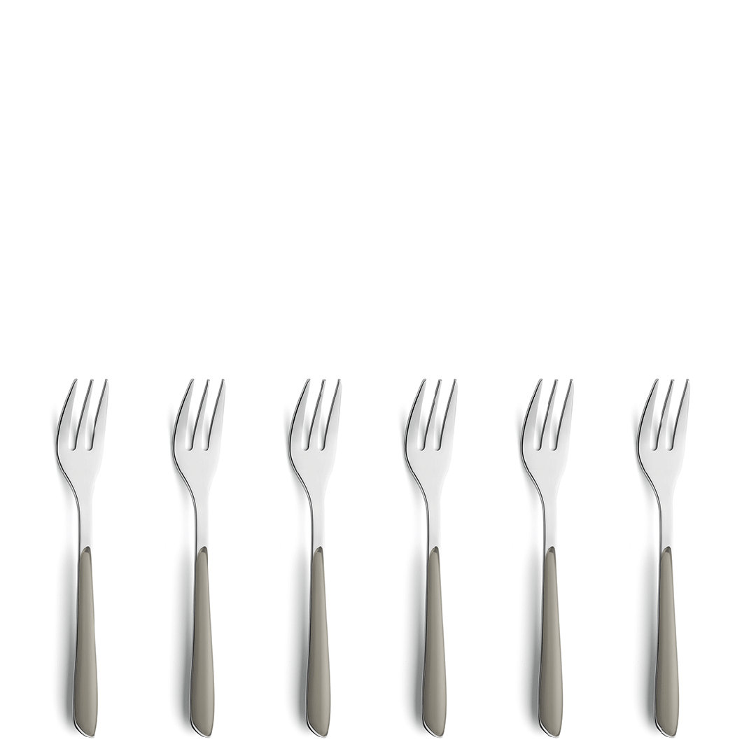 Kuppels 6-tlg. Dessertgabel-Set Prisma aus 18/10 Edelstahl