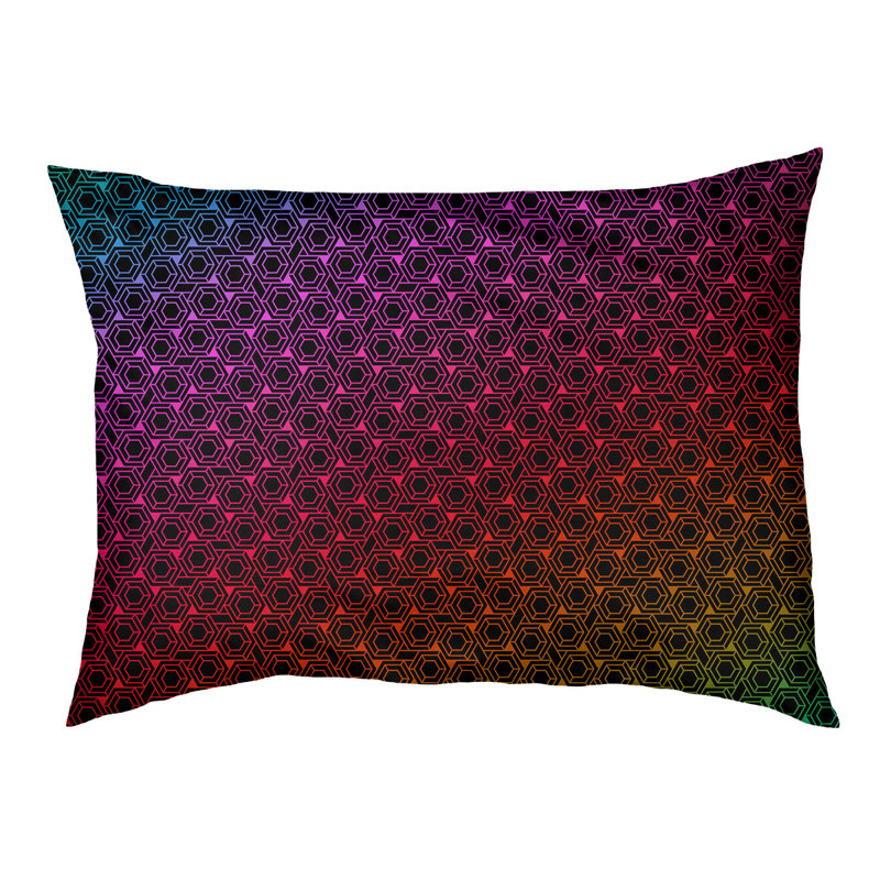 Coussin d'extérieur pour chien Byrge, Grand (l 42,5 po x P 32,5 po x H 14 po), Orange / jaune / rose