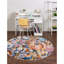 Tapis bleu / orange / rose Clydine-826886827