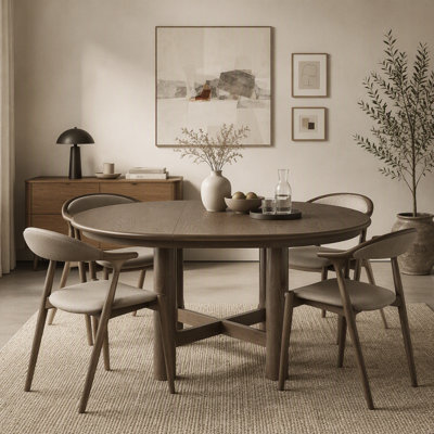 Table de salle à manger ovale en bois extensible de 47 à 63 po avec rallonge amovible de 16 po, pieds en bois massif pouvant accueillir 4 à 6 personnes pour la salle à manger et la cuisine