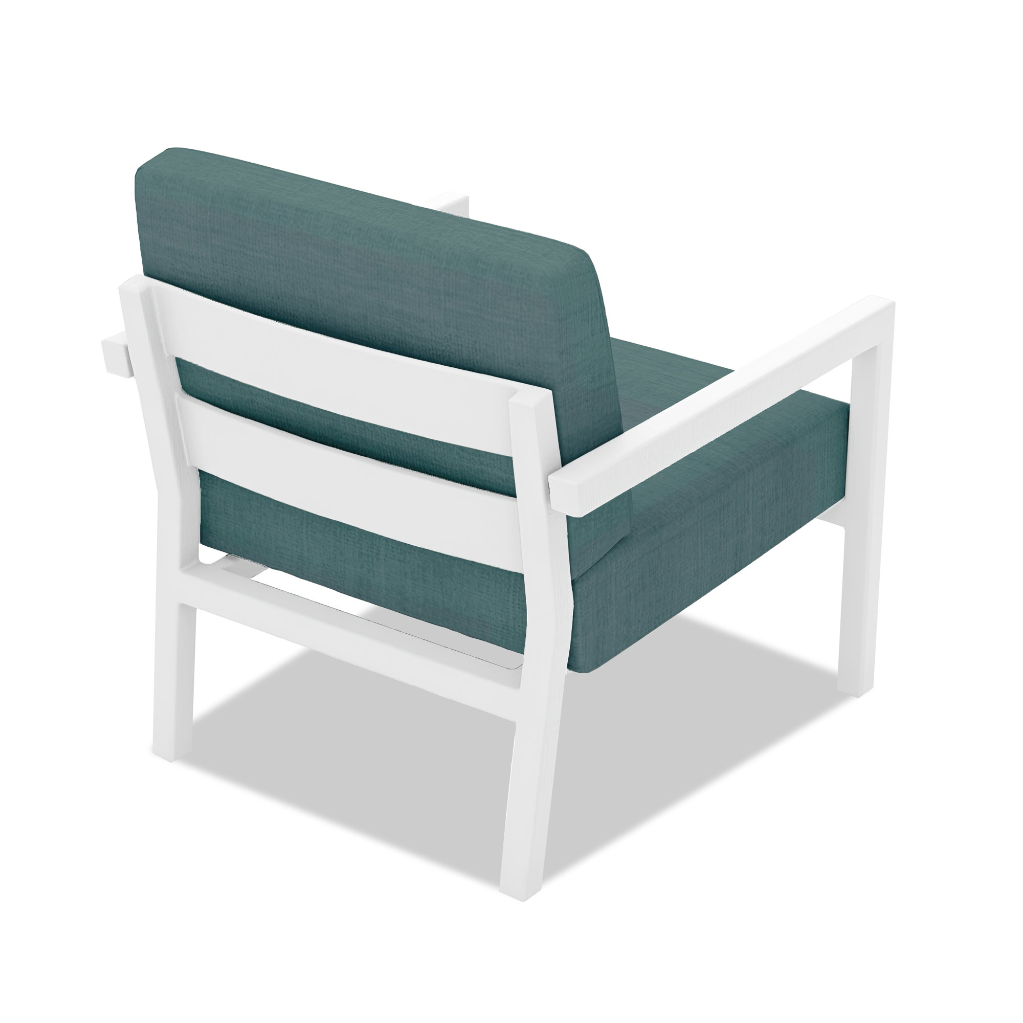 Vivant Patio Chair with Sunbrella® Cushions, Cast Lagoon, White