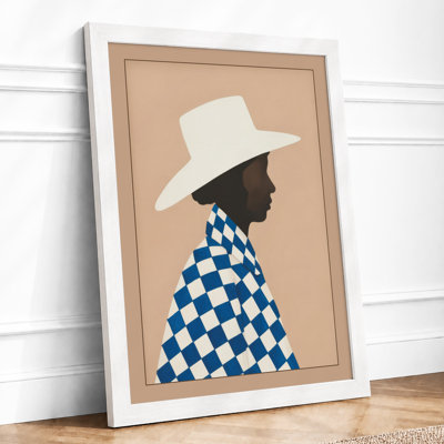 Cowboy in Profile Modern - Framed Print
