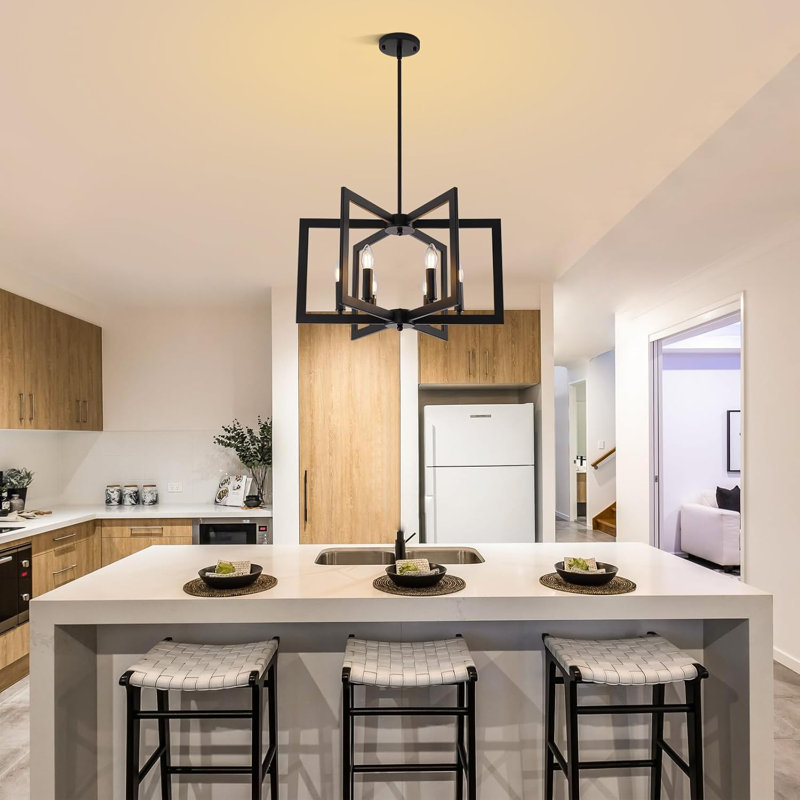 21.6" Black Chandelier For Dining Room
