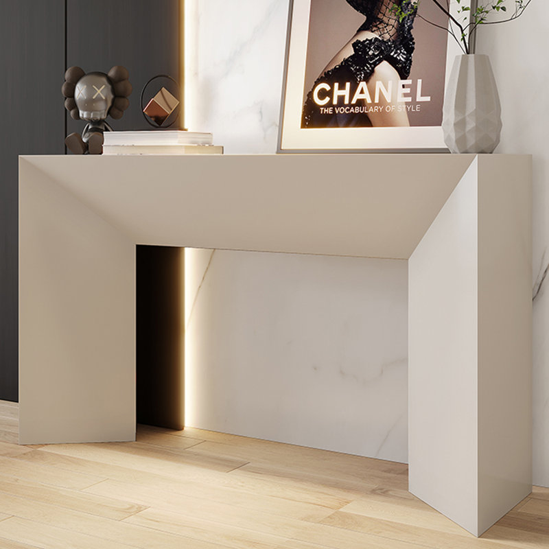 Console de style italien minimaliste, Blanc cassé / blanc, H 35,4 po x l 70,9 po x P 15,7 po