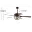 Ventilateur de plafond standard 52 pales 52 "avec télécommande et ensemble d'éclairage inclus Cedarpoint