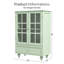 Buffet de couloir contemporain avec portes et tiroirs en verre double - menthe. Qualité fine, robustesse des pieds en bois massif, protection trempée. Tablette réglable, espace pratique. 28 po x l 15 po x 38 po