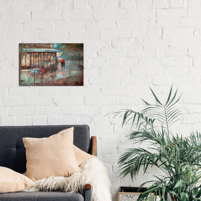 Café Du Marche - Wrapped Canvas Painting