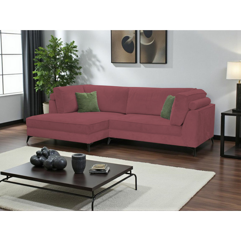 3 Seater Corner Sofa, Red, Right Hand Facing