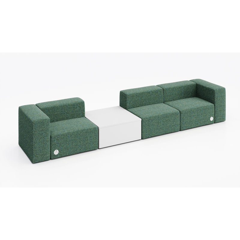 Canapé pour 3 personnes avec tissu de table occasionnel, prise de courant, Paon