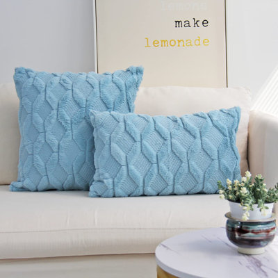 Set of 2 decorative rectangle throw pillows (come with 330g each inserts) size 12"x20" 