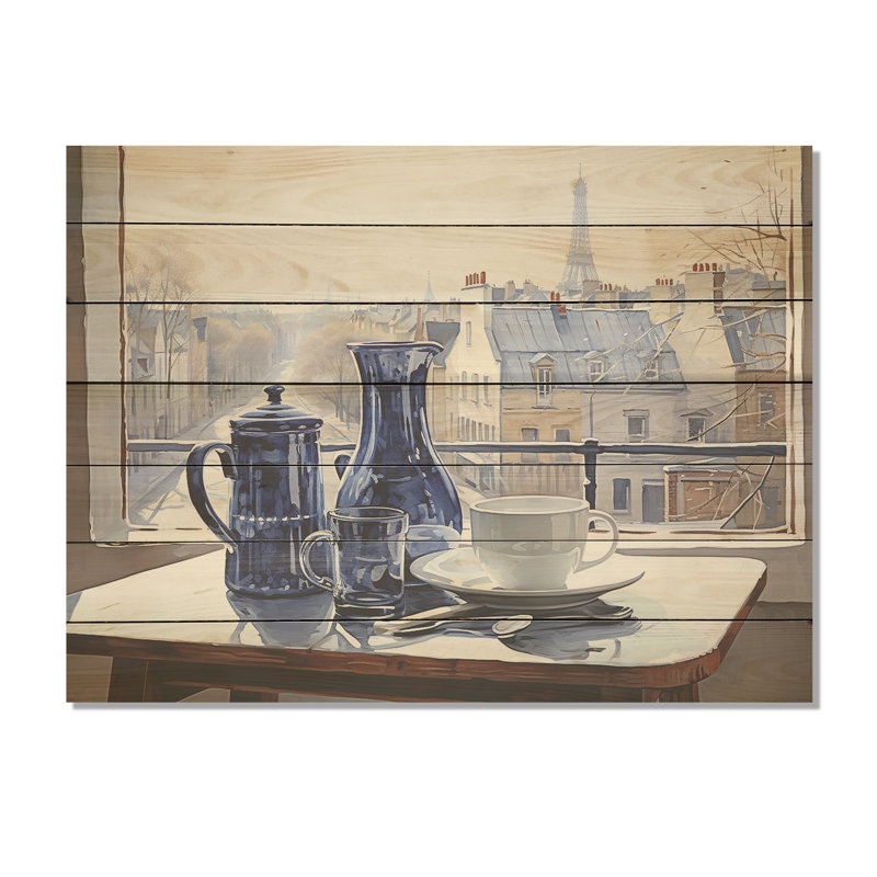 Perspectives parisiennes grises - City Paris sur impression sur bois, H 10 po x l 20 po