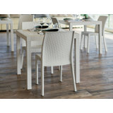 Outdoor Table Marte, Fixed Square Table, Rattan Effect, 80x80h74 cm