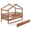 Twin wooden house bed with trundle-922912830