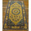 Antique Ningxia Chinese Medallion Yellow 1800s Rug
