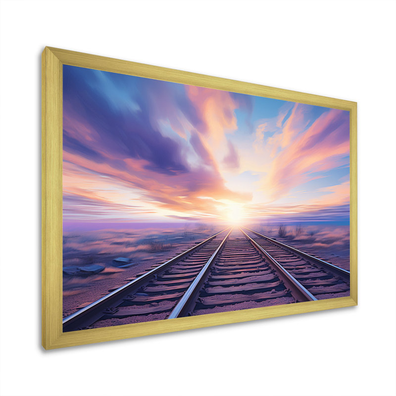 Impression sur toile transport violet, H 30 po x l 40 po x P 1,5 po, Encadrement doré
