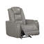 Ensemble de salon inclinable 3 pièces en cuir gris Paylor