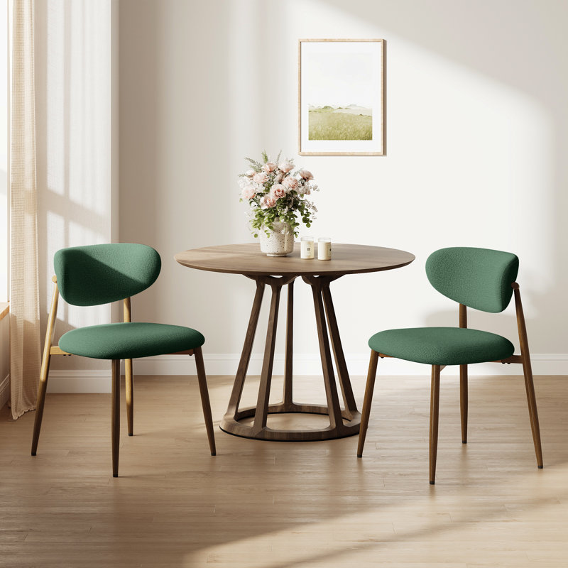 Westhampton Upholstered Dining Chair with Metal Frame, Green