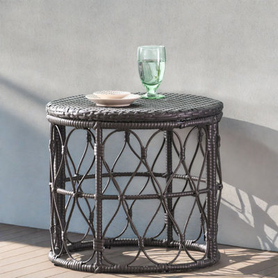 Compact Patio Tables, Grey Rattan Boho Style For Patio Home Entertaining