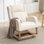 Chaise berçante de 27,3 po de largeur avec pieds et repose-pieds en bois massif