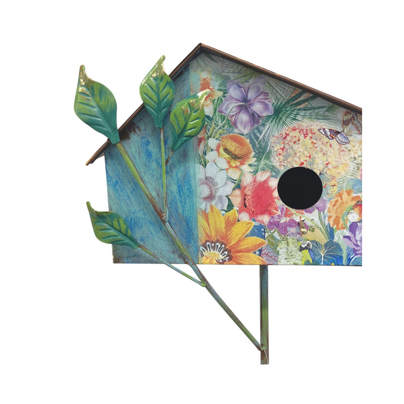 Piquet de jardin pastel avec fleurs et lapin