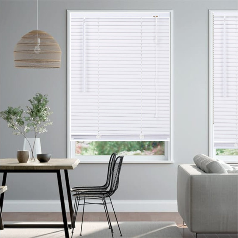 PVC Plain Indoor Venetian Blind, 150 cm L x 75 cm W, White