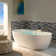 72'' x 35.375'' Freestanding Acrylic Double Ended Bathtub with Wide Rim,  - Available in Glossy White/Black, with 5 Finish Options for Trim