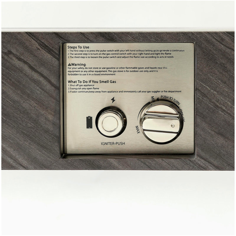 54-inch iron fire pit table (stone)