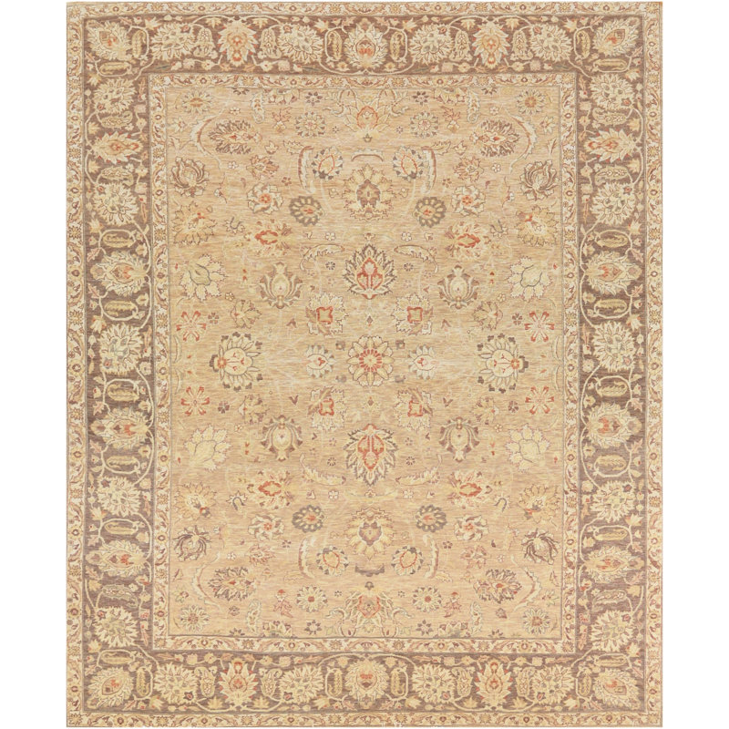 Tapis unique beige, brun et ivoire de 8 pi 4 po x 10 pi 3 po