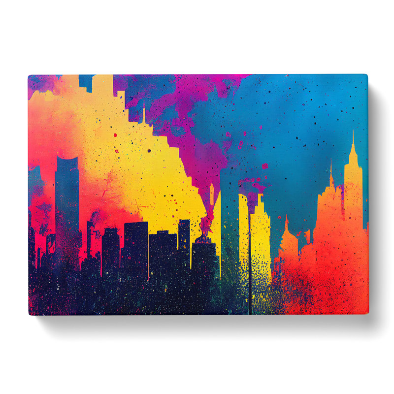 Skyscraper Skyline Splash Vol.3 Abstract - Wrapped Canvas, 35cm H x 50cm W x 3cm D