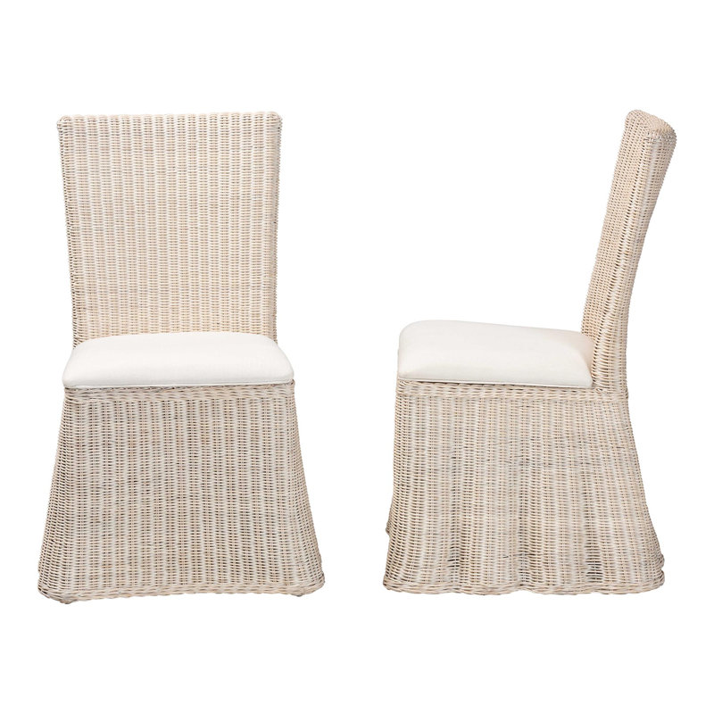 Ensemble de chaises de salle à manger en rotin naturel 2 pièces bali & pari Sara