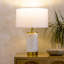 Lampe de chevet à DEL en marbre blanc 17 po avec port USB Arden-135090211