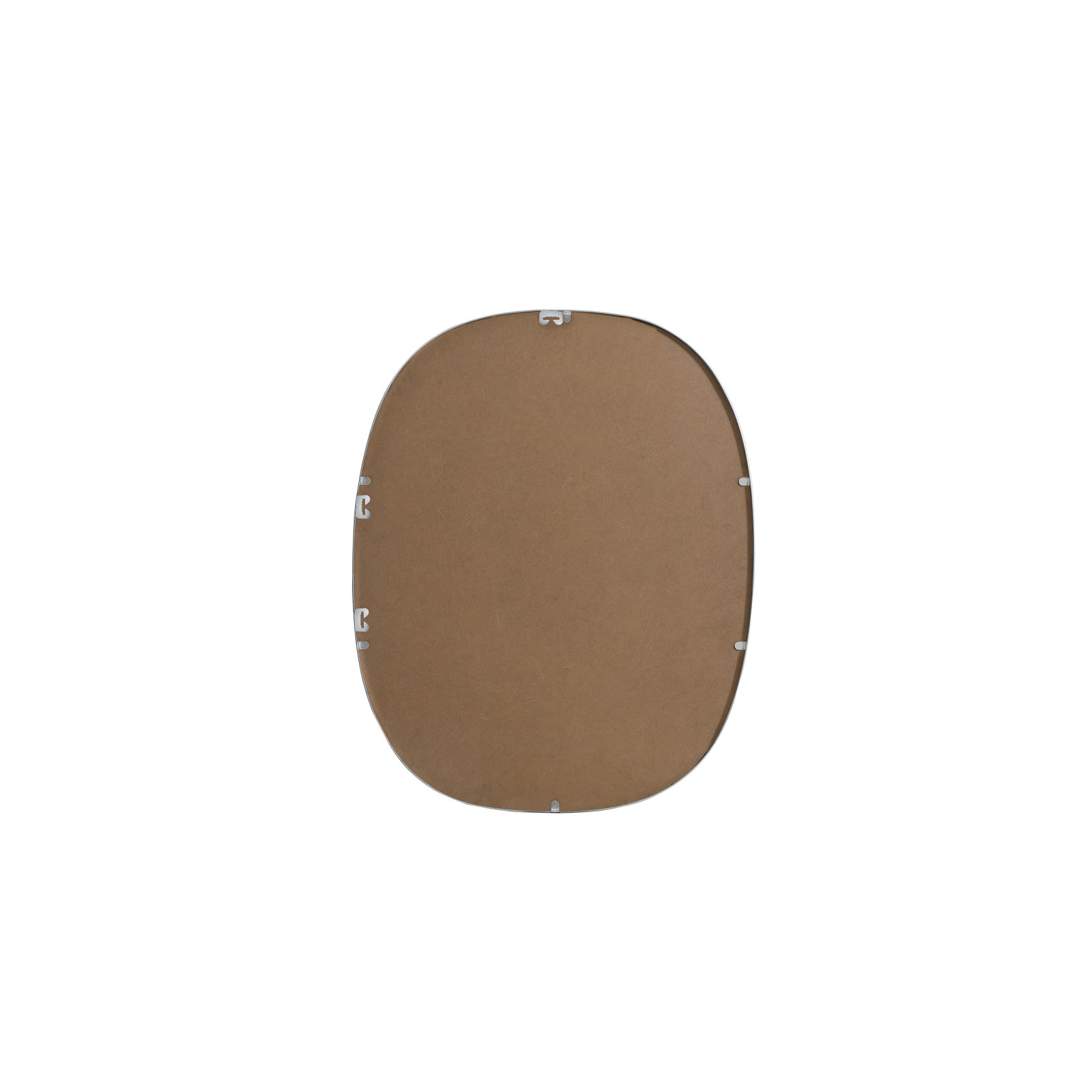 Sabine Metal Curved Oval Wall Mirror, Silver, 30" x 24"