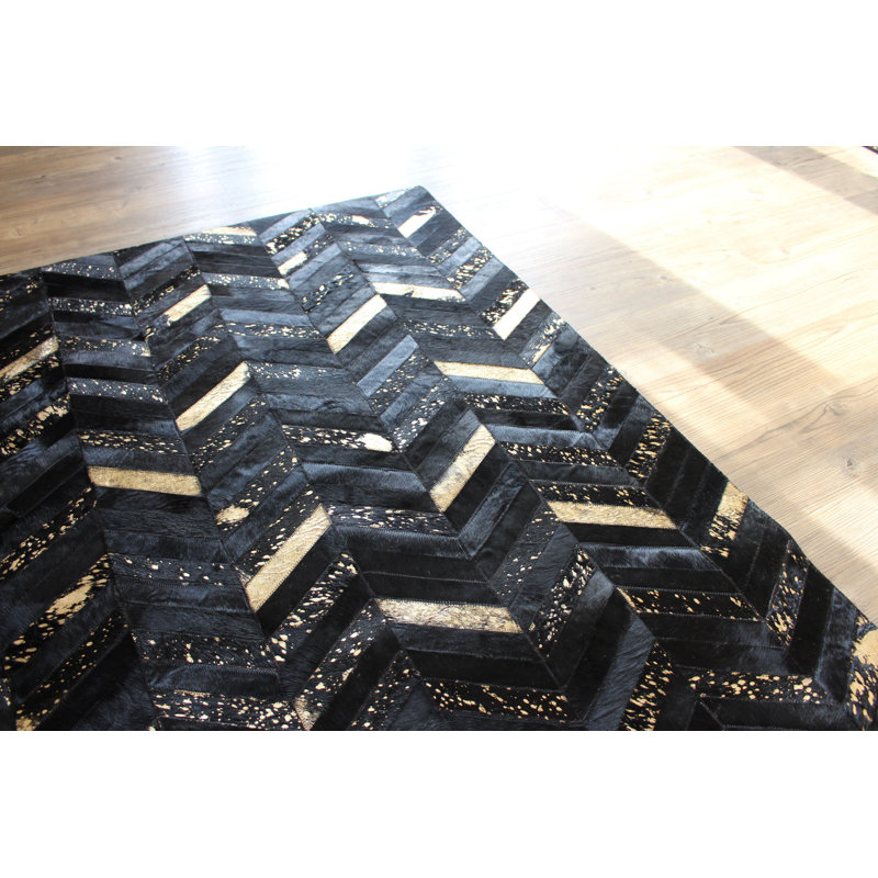 Mckinney Chevron Cowhide Area Rug, Rectangle 120 x 180cm